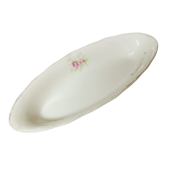 Floral Celery Trinket Ring Soap Dish Oblong Transferware Mid Century Modern VTG - Picture 10 of 16